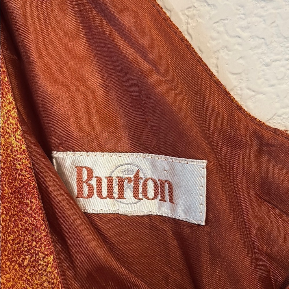 Burton Rust Floral Midi Dress Large - Picture 2 of 6
